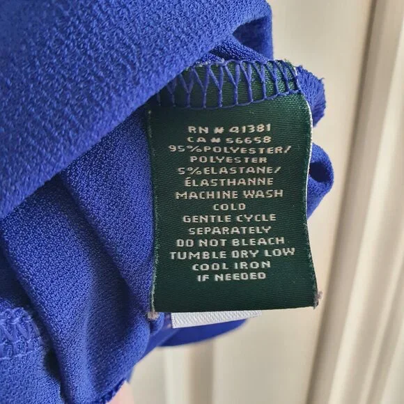 Lauren Ralph Lauren Cobalt Blue Keyhole Tunic Top XL - Picture 7 of 7